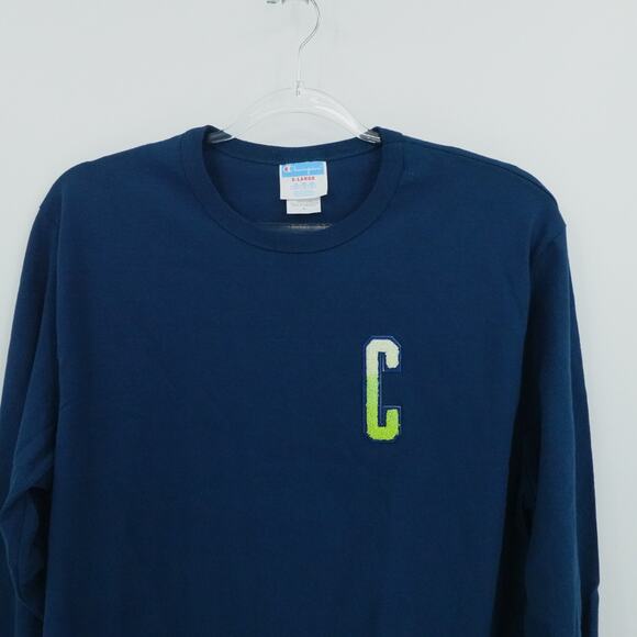 Champion Shirt Mens Extra Large Blue Heavyweight Heritage Chenille C Patch - Picture 2 of 10